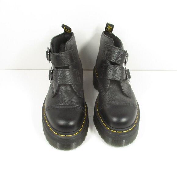 Dr. Martens AirWair Devon Black Grain Leather Buckle Boots Women’s US Size 8 - Picture 7 of 14